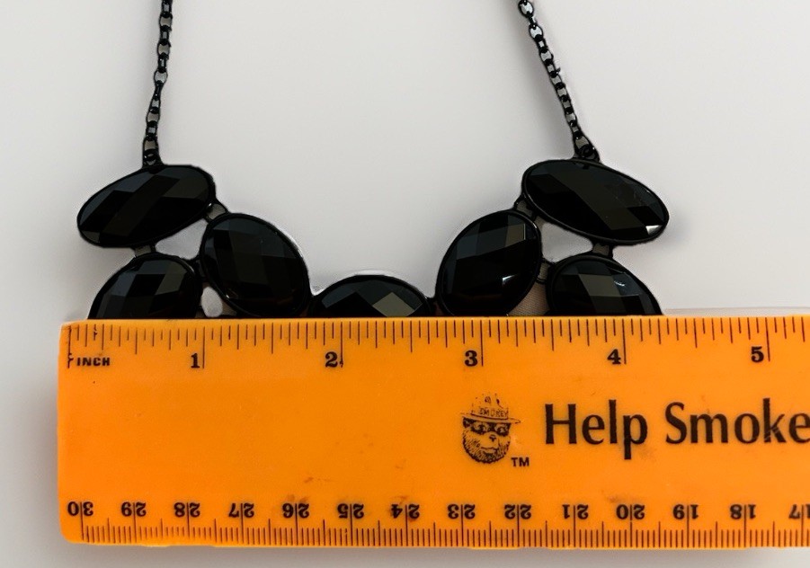 Apt. 9 Black Faceted Adjustable Teardrop Cluster Bib Statement Necklace