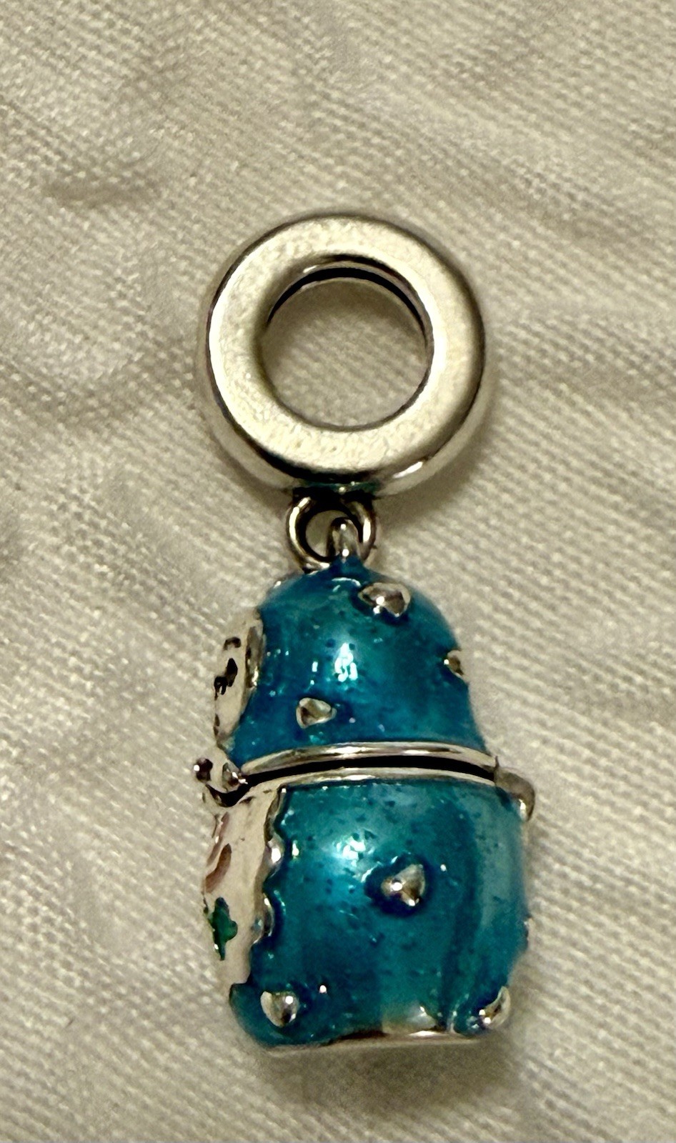 Charm / pendant – 1″h russian nesting doll charm – blue silver.New! No flaws