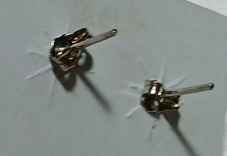 Cubic Zirconia Earrings Small Square Deep Purple