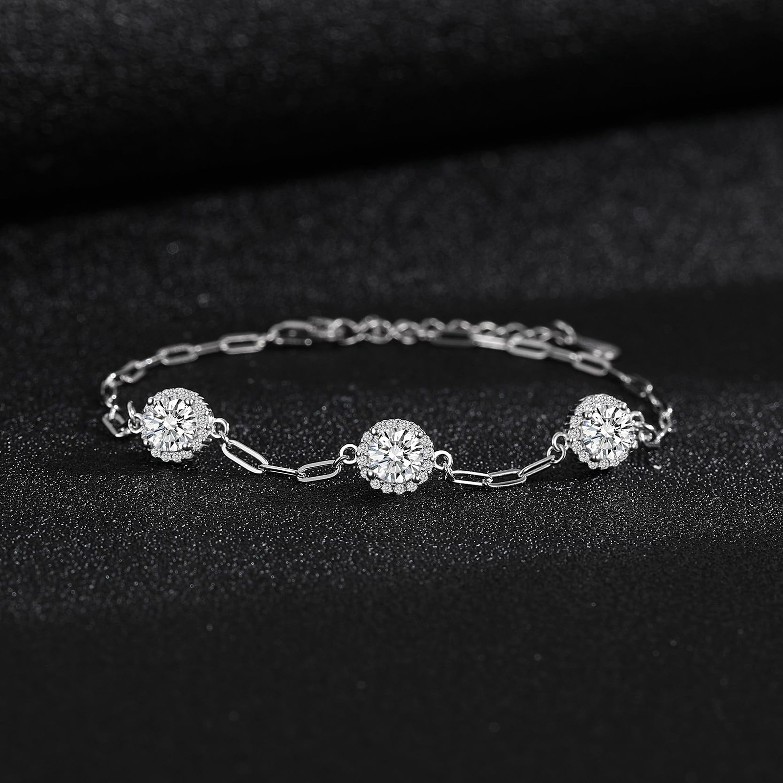 ÀIMBRACE Moissanite Bracelets for Women: Moissanite Link Charm Bracelet, 925 …