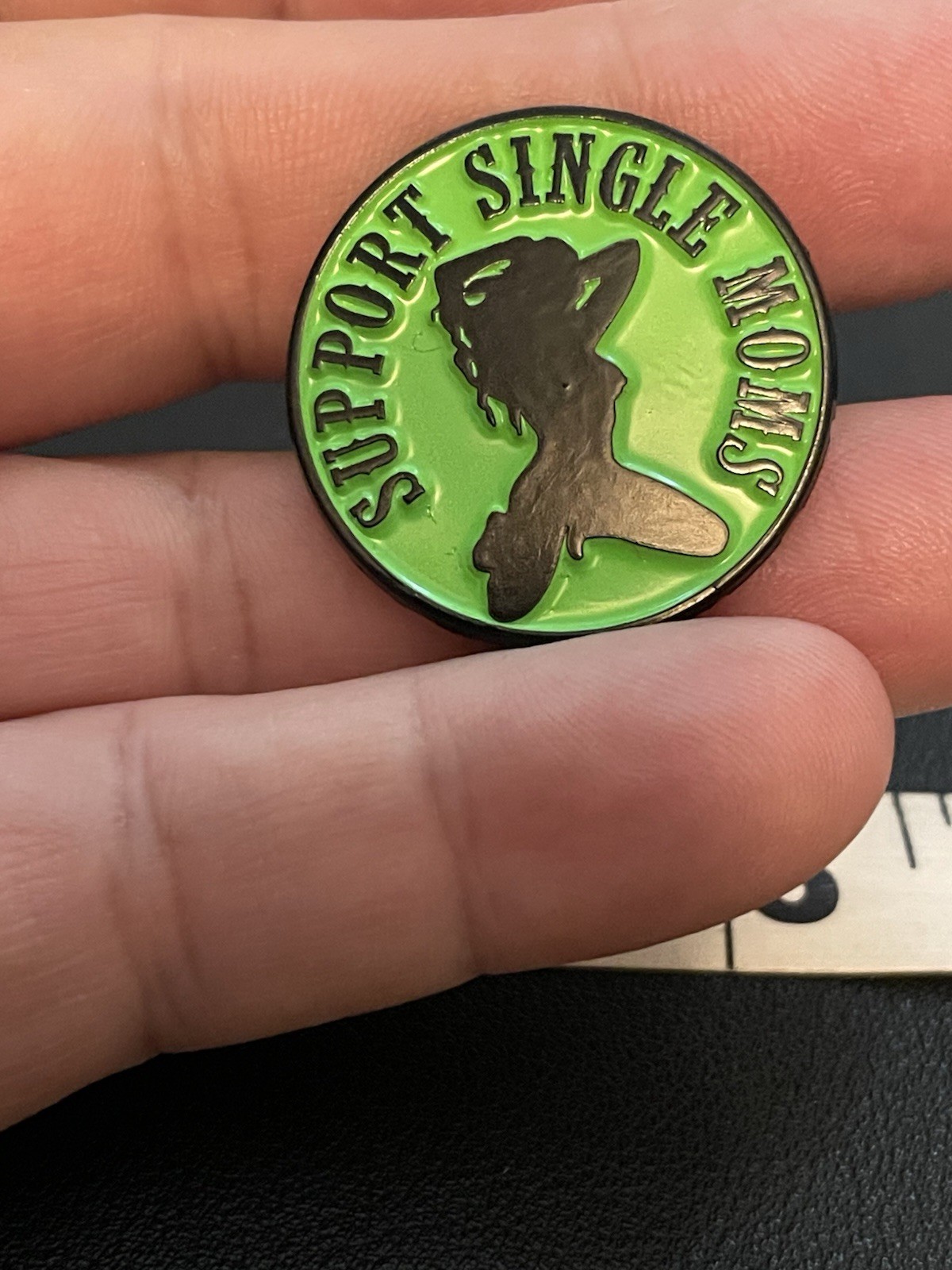 Support Single Moms Stripper Pin Funny Real Green Black Hat Jacket Backpack New