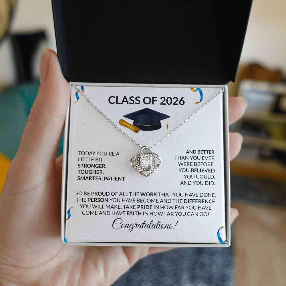 Class of 2026 Graduation Love Knot Necklace