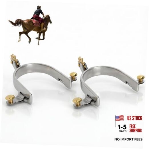 1 Pair Horse Spurs, Spurs for Cowboy Boots with Gear Stainless Steel West