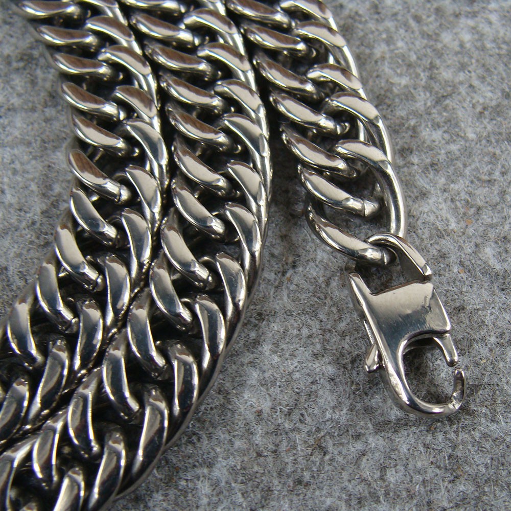 Pure Titanium 9.5mm Wide Curb Chain Anti-allergy Necklace, Length 25.59″ Ti192