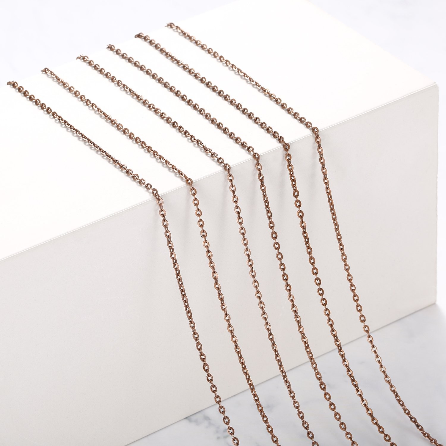 24 Pack Antique Red Copper Cable Chain Necklace Twisted Link Chain for Jewelry M