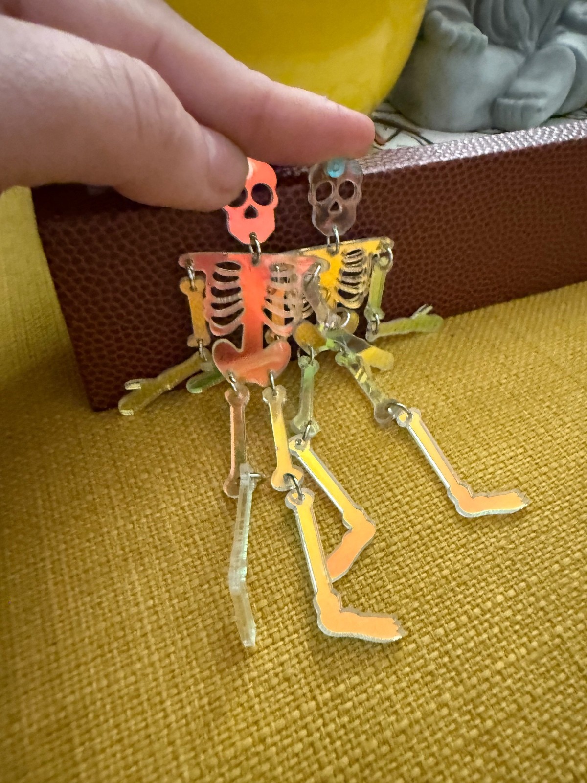 Halloween dangling earrings skeleton unique fun earrings humor