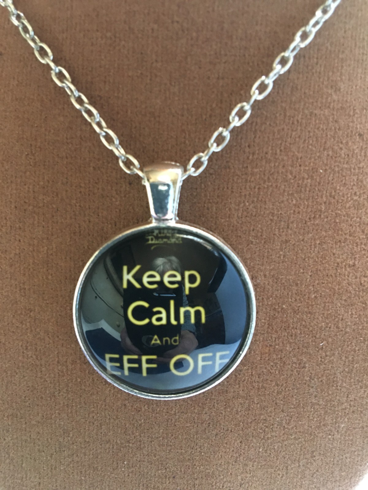KEEP CALM and EFF OFF – NAUGHTY WORD – PENDANT & 16″ Chain – Brand New