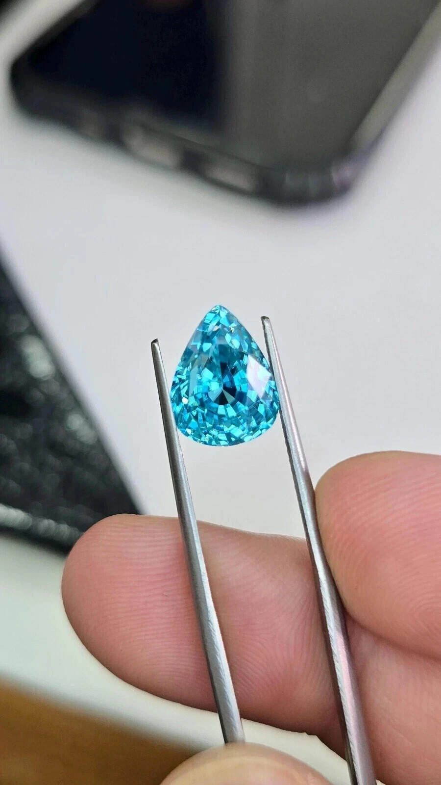 10.10 Ct Certified Natural Paraiba Tourmaline Neon Blue Pear Loose Gemstone