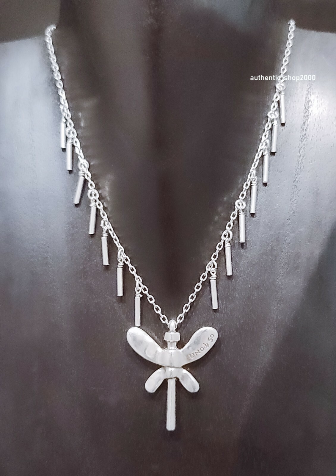 NEW Authentic UNO de 50 Just Be Butterfly Pendant Necklace COL1514MTL0000U