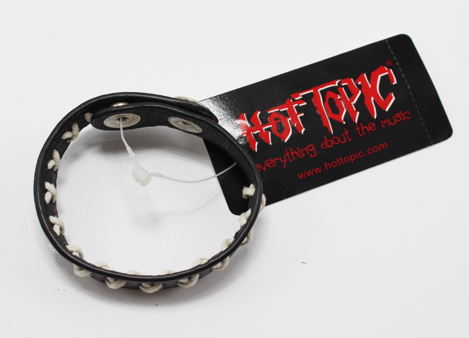New Black & White Woven Faux Leather Bracelet by Hot Topic #B2116