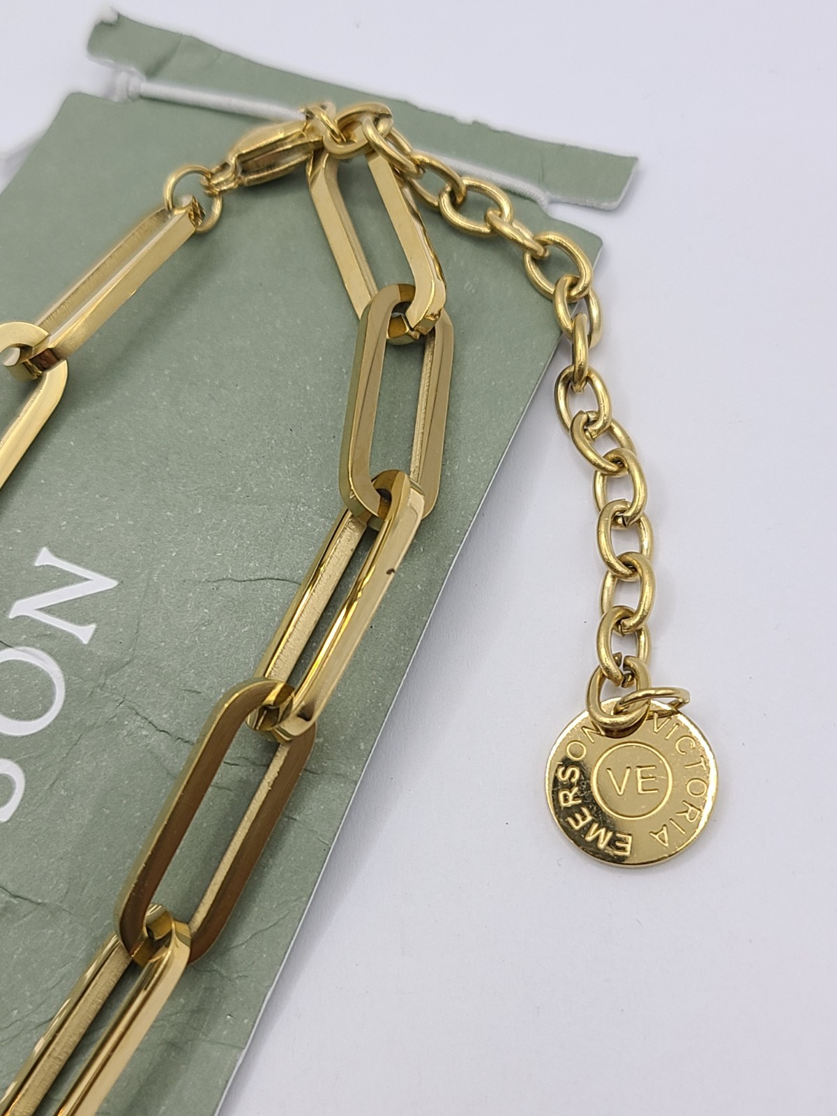 Victoria Emerson Gold Plated Paperclip Chain Necklace 18″