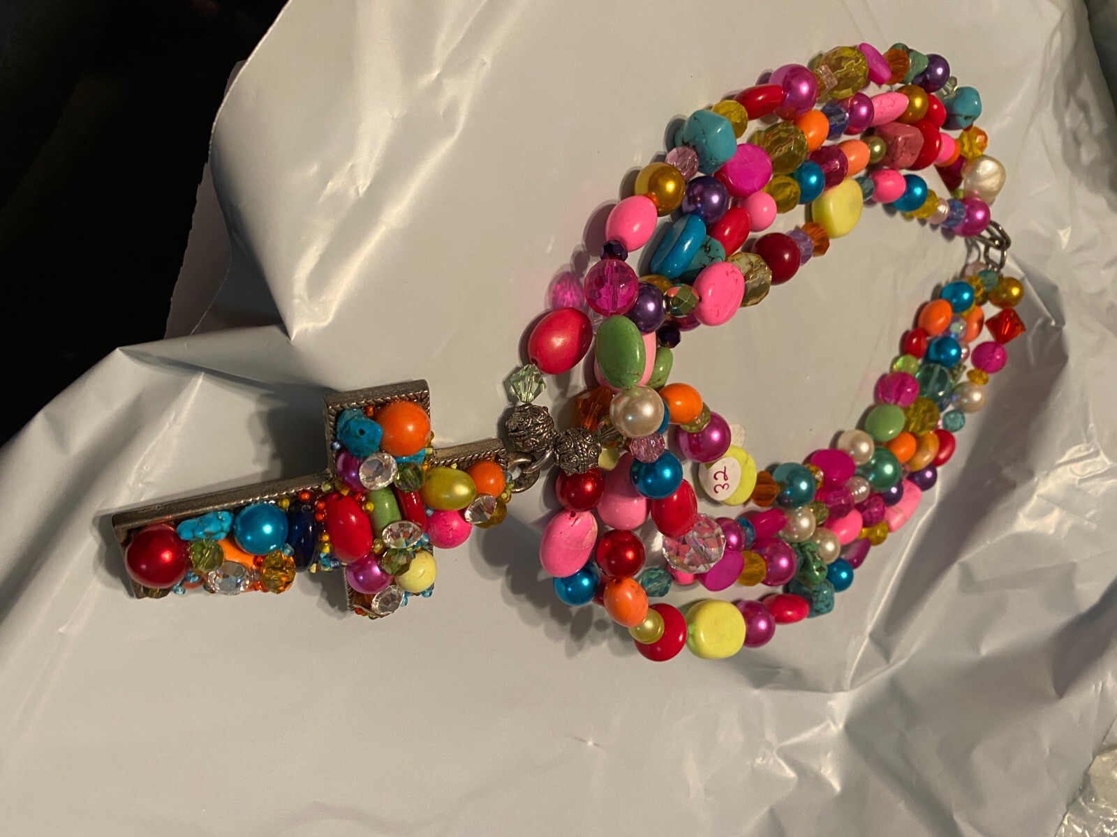 Beaded Necklace about 19 Inches long Pre owned in very good condition.