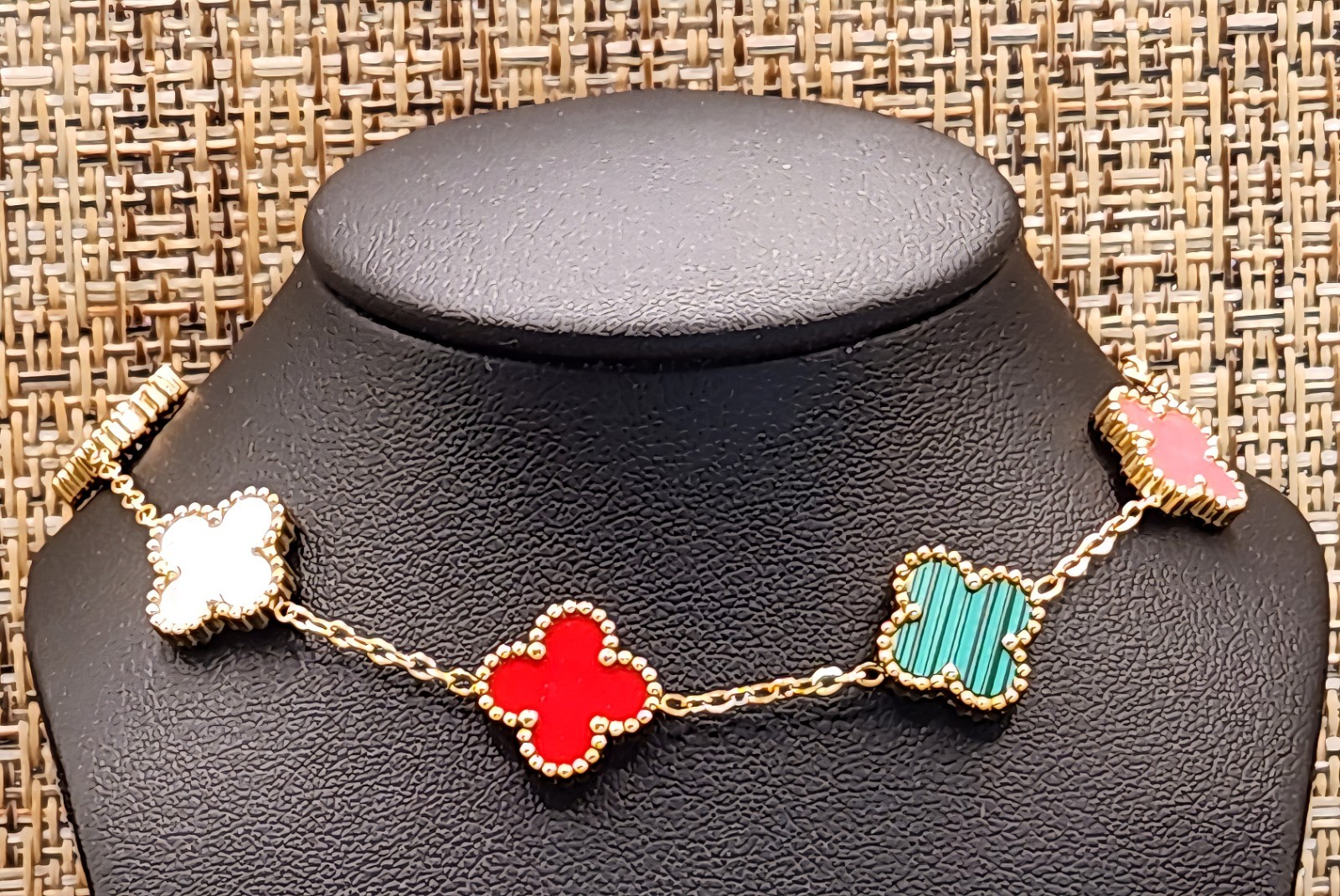 18k Gold Filled Multi-Color Clover Bracelet – Adjustable NWOT