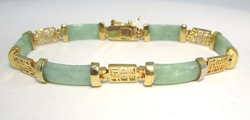 GP Link Bracelet w Aventurine / Safety Latch 14.9 grams 7 3/4” x 1/4” lot 47p3