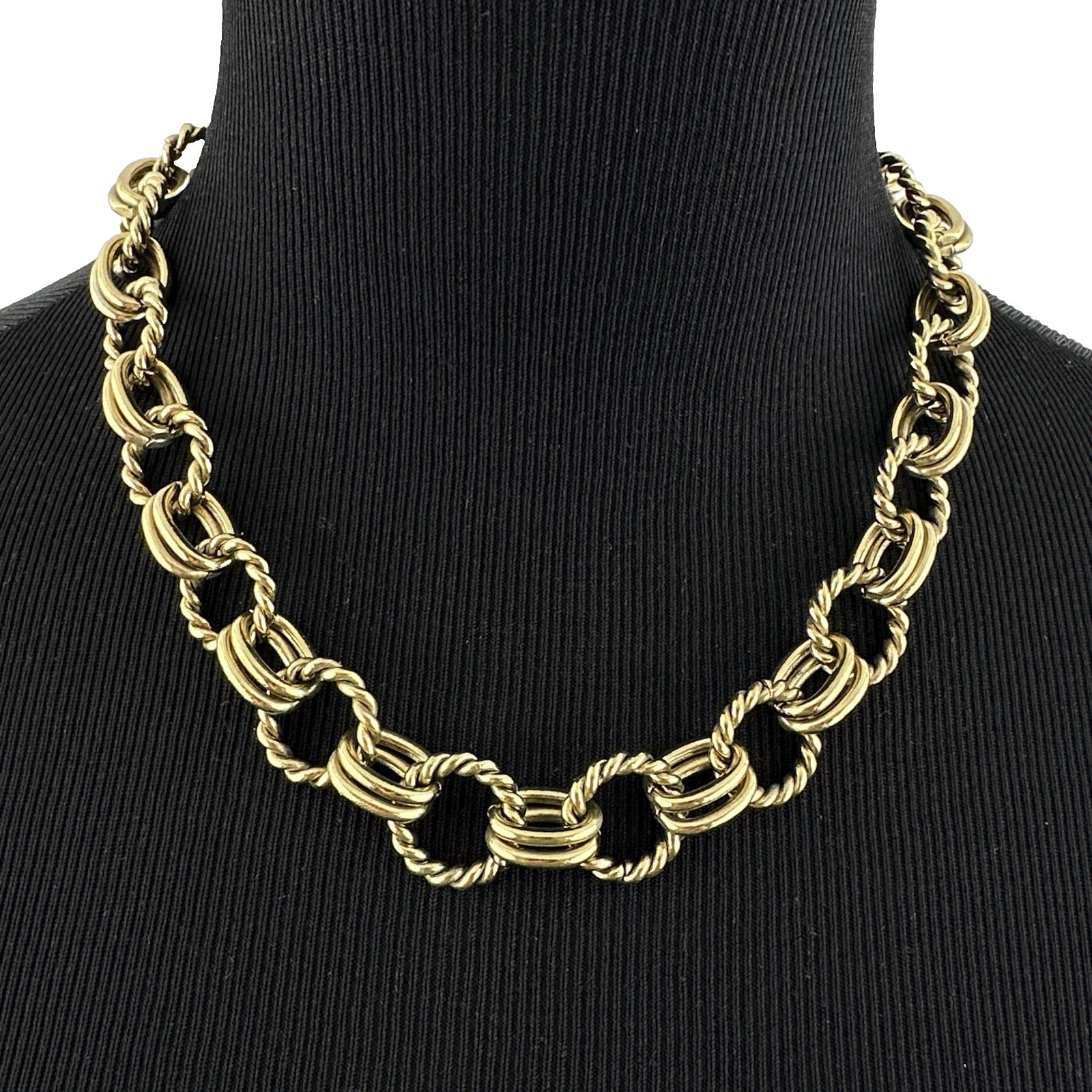 HEIDI DAUS gold-tone necklace – double-link twisted cable chain 19.5″ toggle