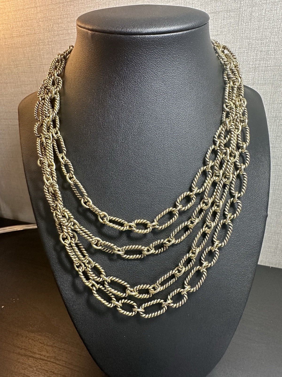 NEW Premier Designs Savannah Necklace Four Strand $49 Gold Tone Link