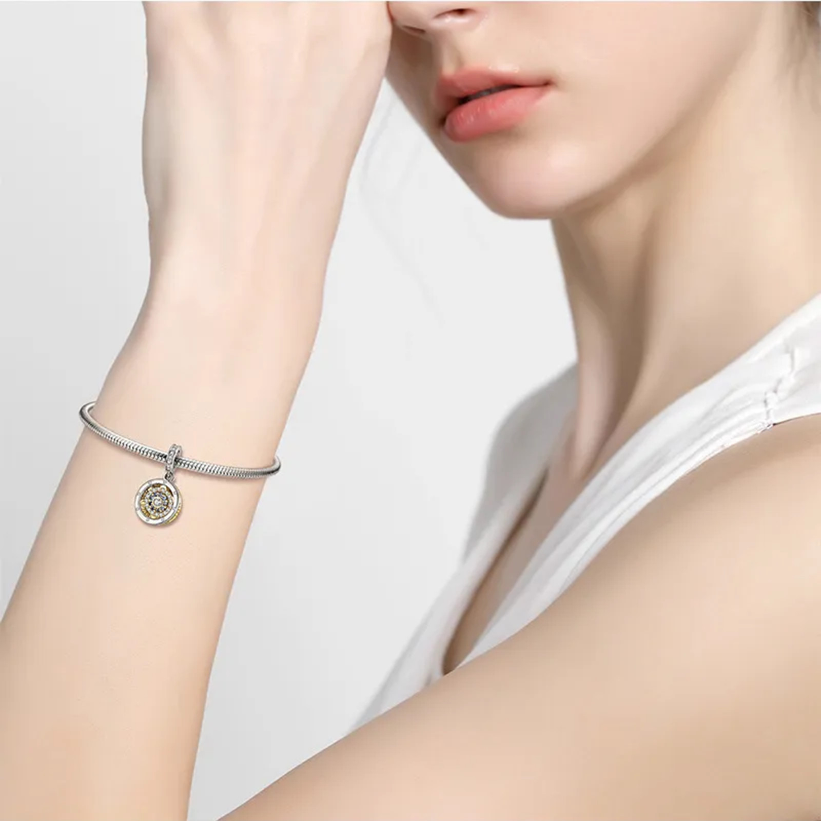 Compass Dangle Charm For Bracelet, Gold Compass Charm, Travel Charm