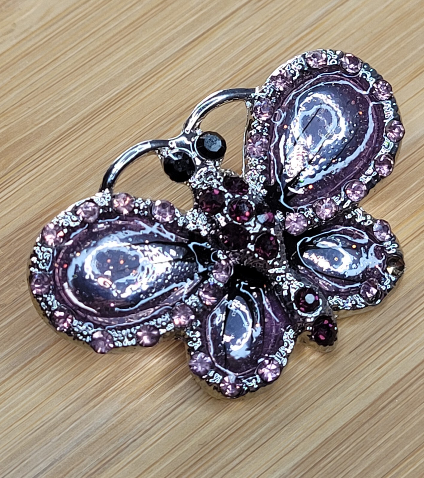 Butterfly Burgandy & Pink Vintage Brooch Bow, Gift bag Included BRAND NEW