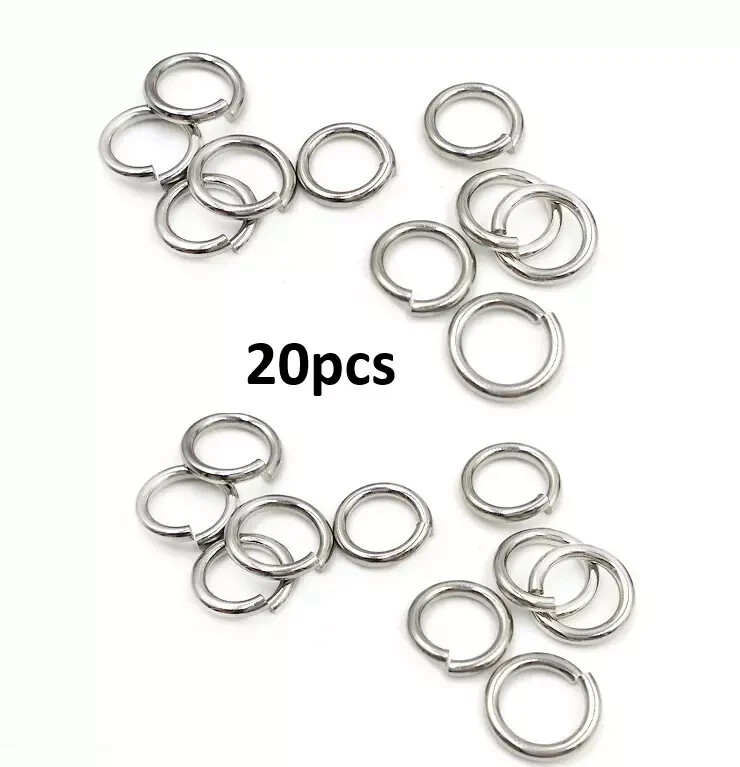 Stainless Steel Open Jump Rings Connectors earring chain 1.0mm 6&7mm each 20pcs