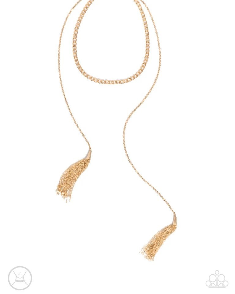 Paparazzi Jewelry Choker Necklace~~Tassel Theme Gold Choker