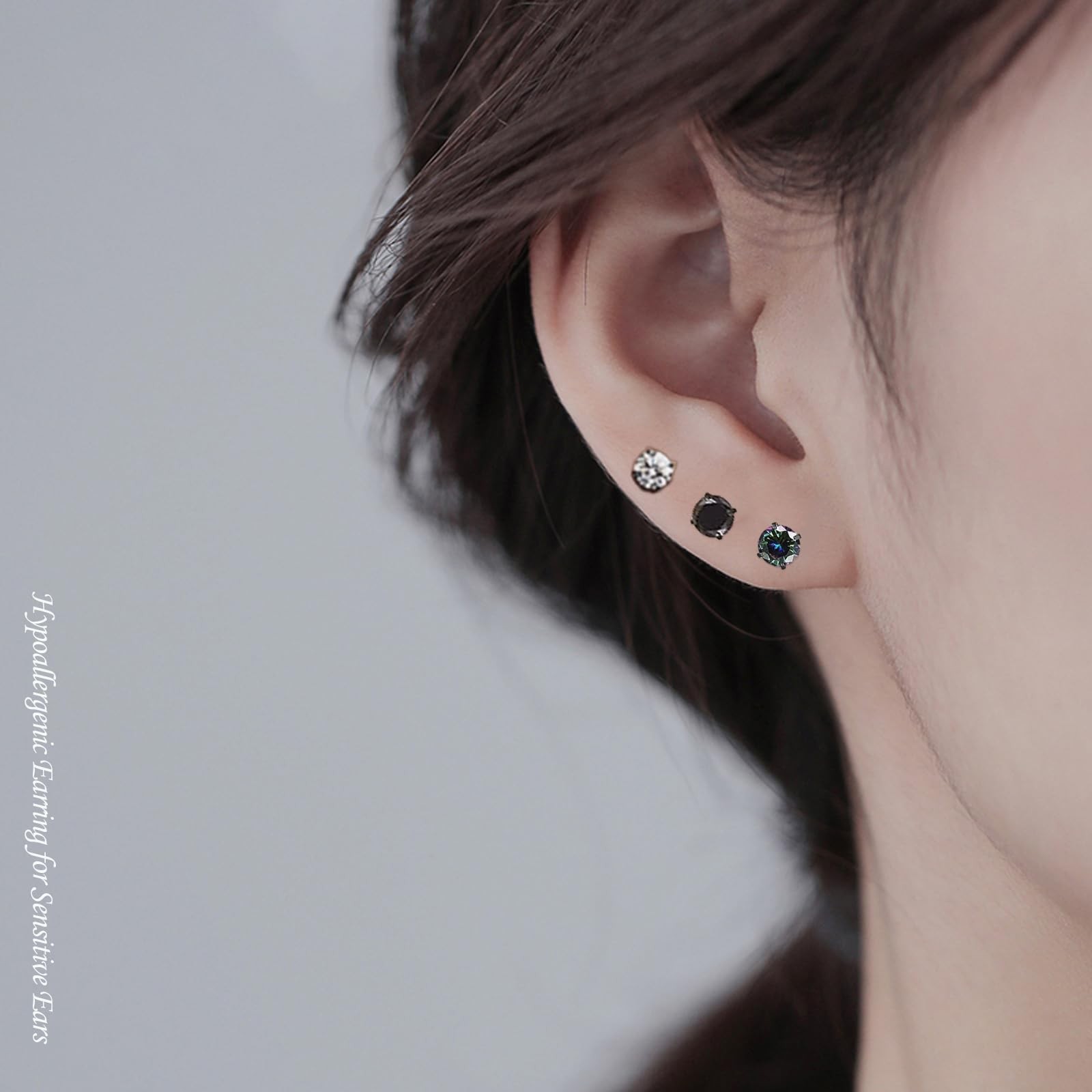 8Pairs Screw Back Stud Earrings Surgical Stainless Steel Stud Earrings for Wo…