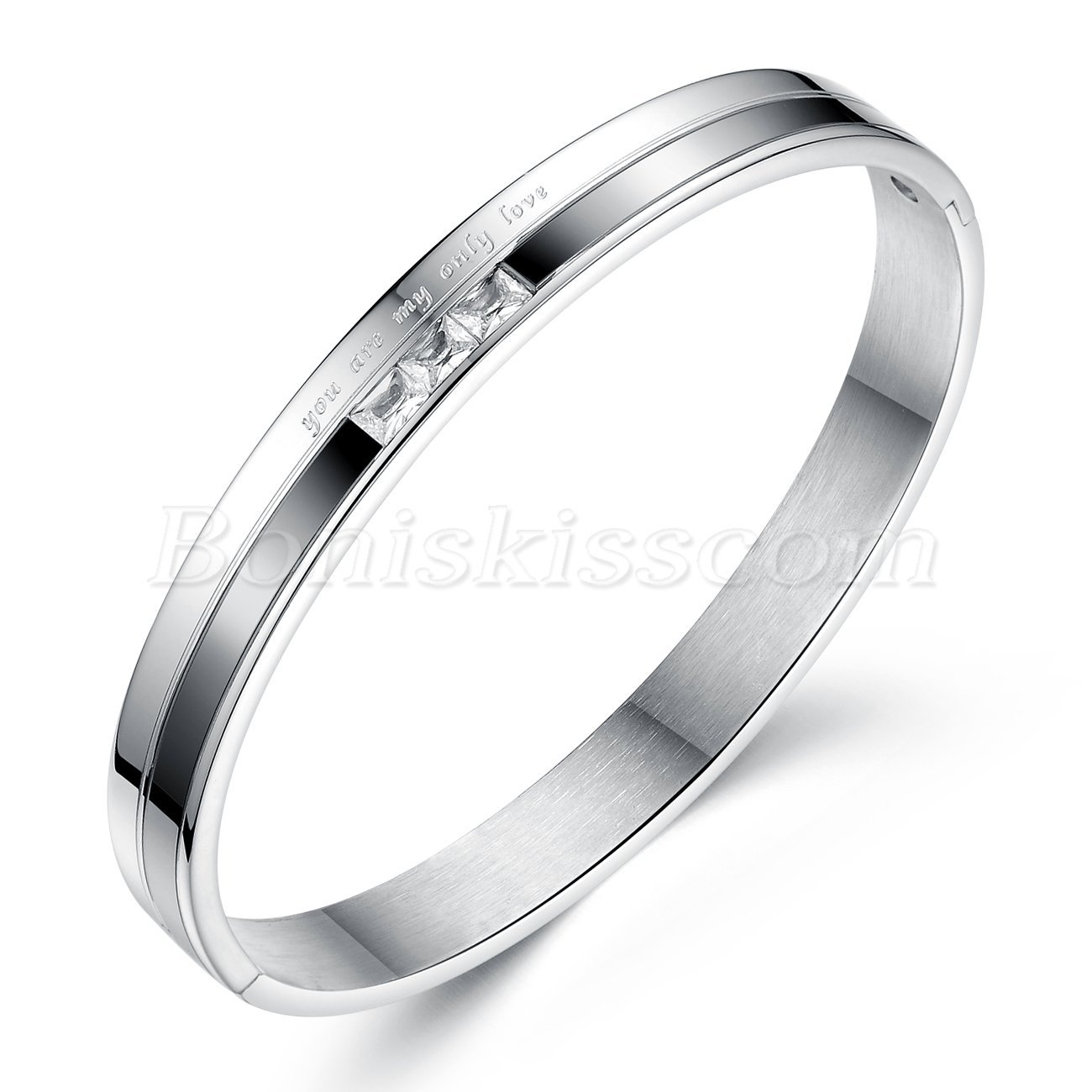 You are my only Love Stainless Steel Couples Romatic Cuff Bracelet Bangle Gift