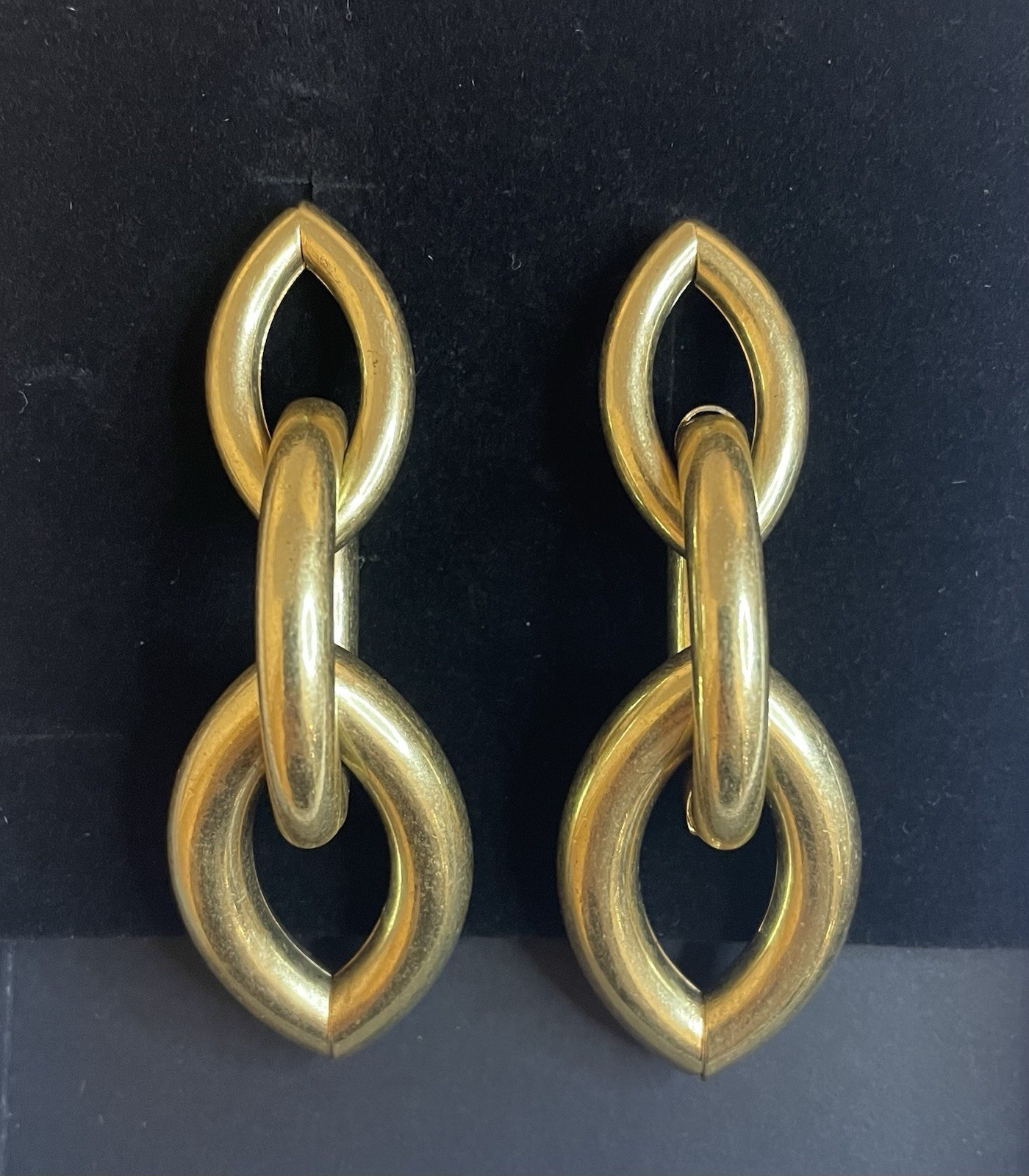 Jenny Bird Sloane Oval Link Drop Earrings, Gold Brass, Post Back