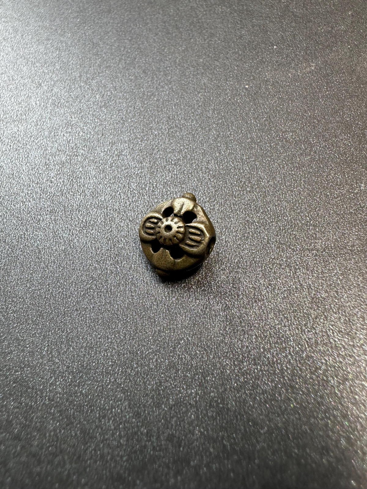 Tibetan Style Brass Spacer Bead – Two Hole Mala Divider, Nepal Ethnic Connector