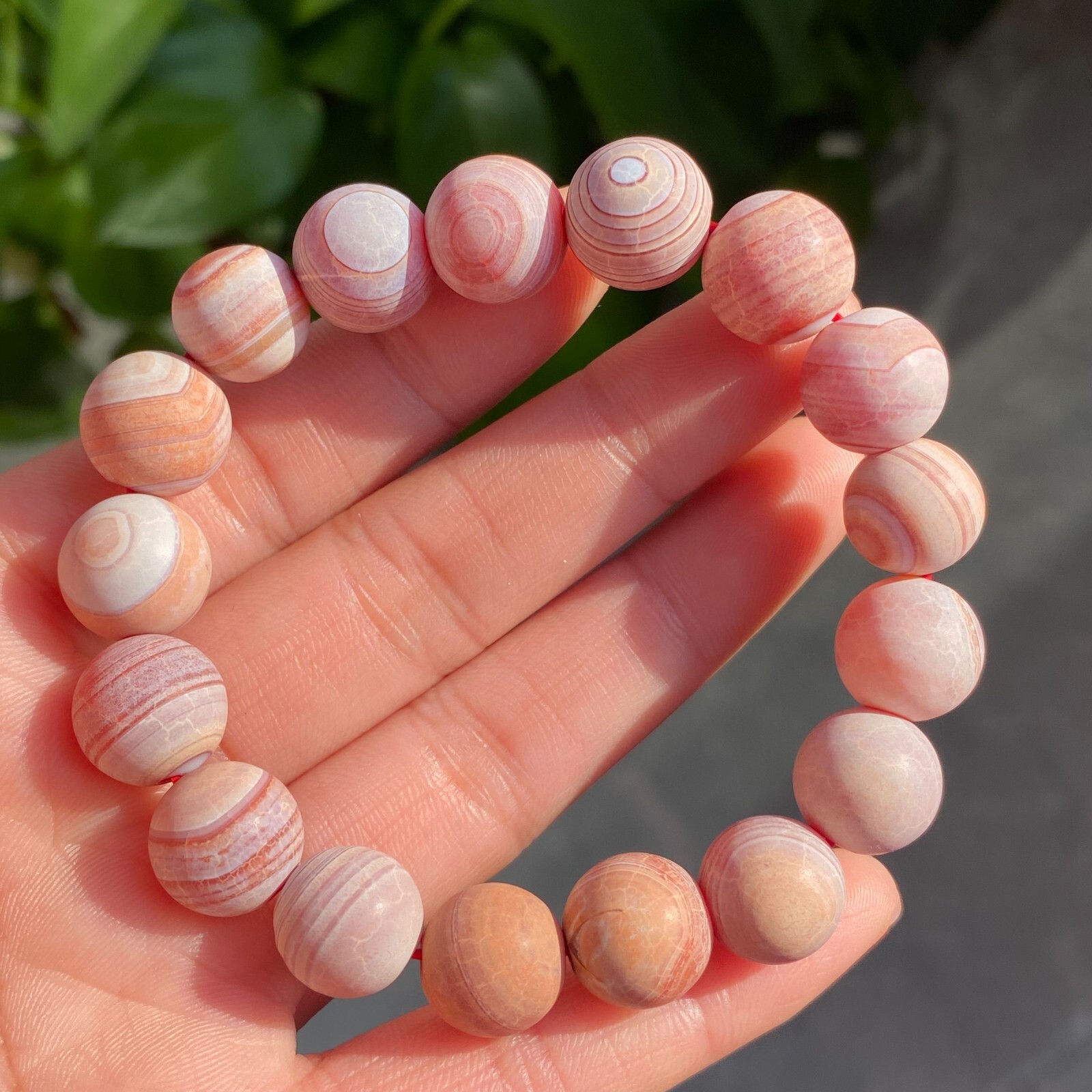 12mm Natural Red Gobi Agate Eyes Madagascar stone Bracelet (not polished) B1530