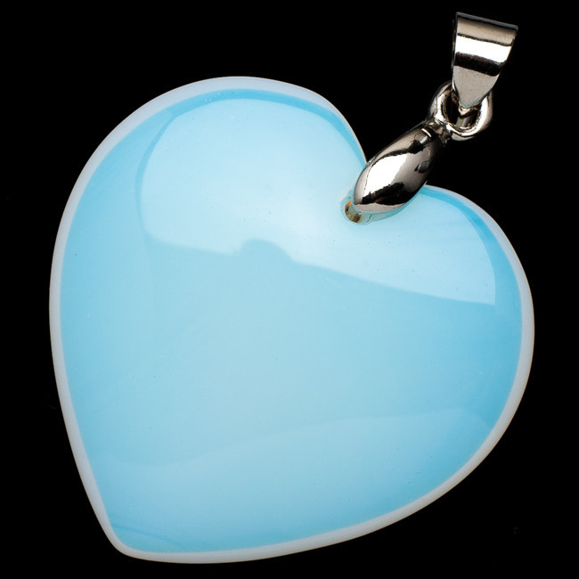 Elegant Ethiopian Opal Rainbow Opalite Moonstone Heart Shape Pendant 1″ Jewelry