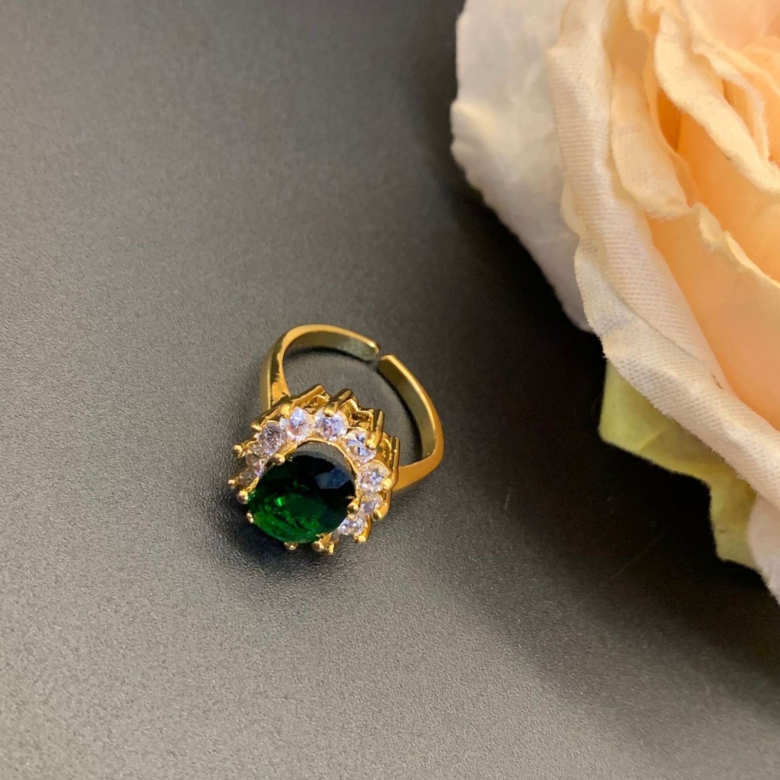 Fashionable Light Luxury Style Multi Color Opening Ring Wedding Jewelry Gifts