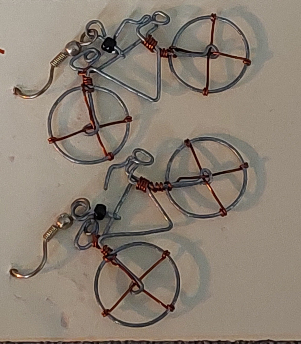 Fair Trade Wire Bicycle Earings Recycled Jewellery Kenya