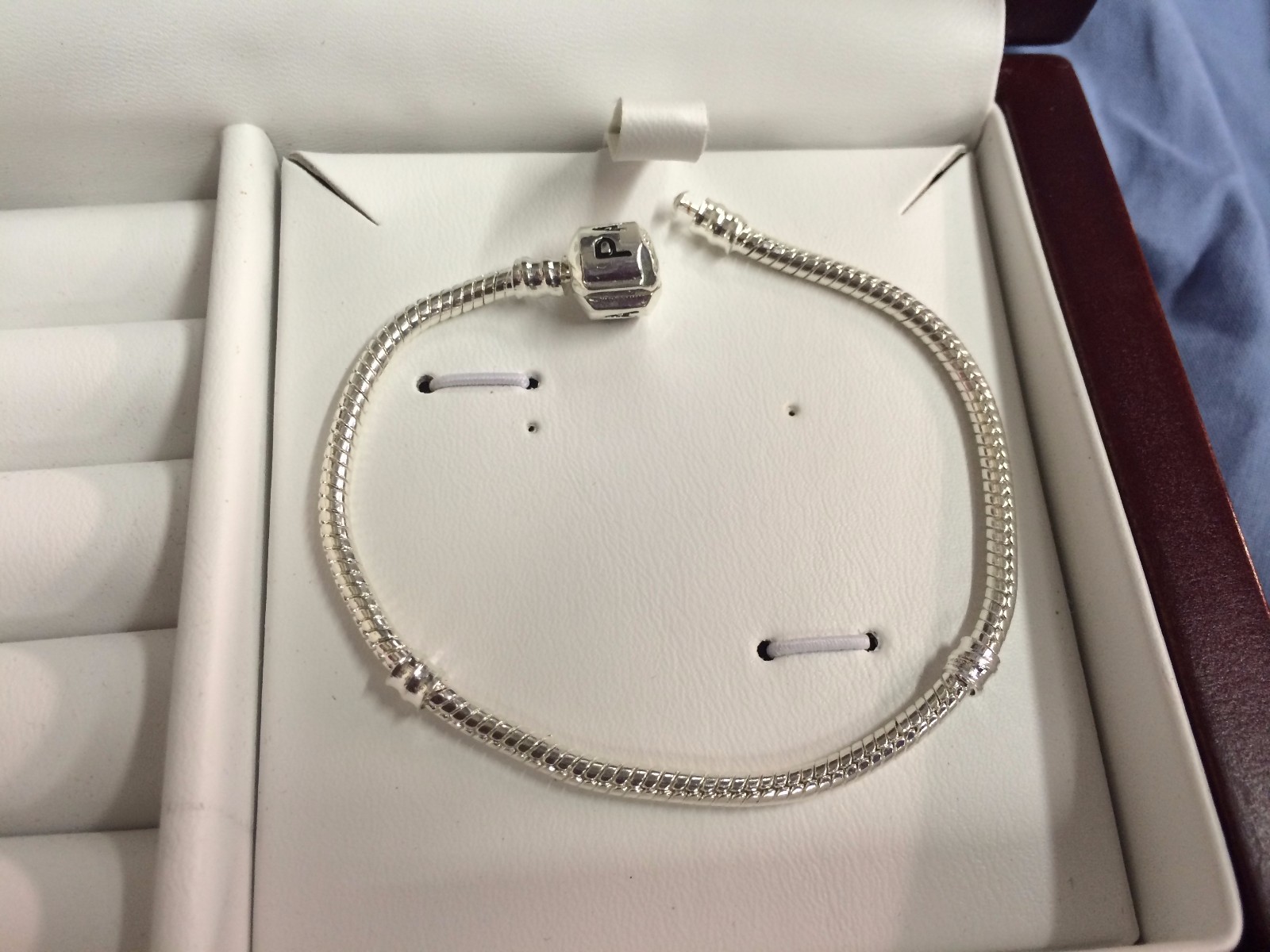 European Sterling Silver Charms Snake Bracelet Chain 8.5″ with Snap clasp