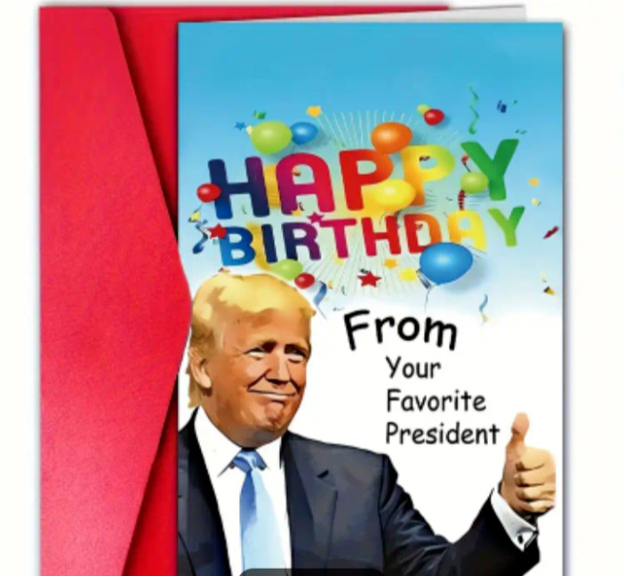 DONALD TRUMP BIRTHDAY CARD-NEXT DAY FREE SHIPPING