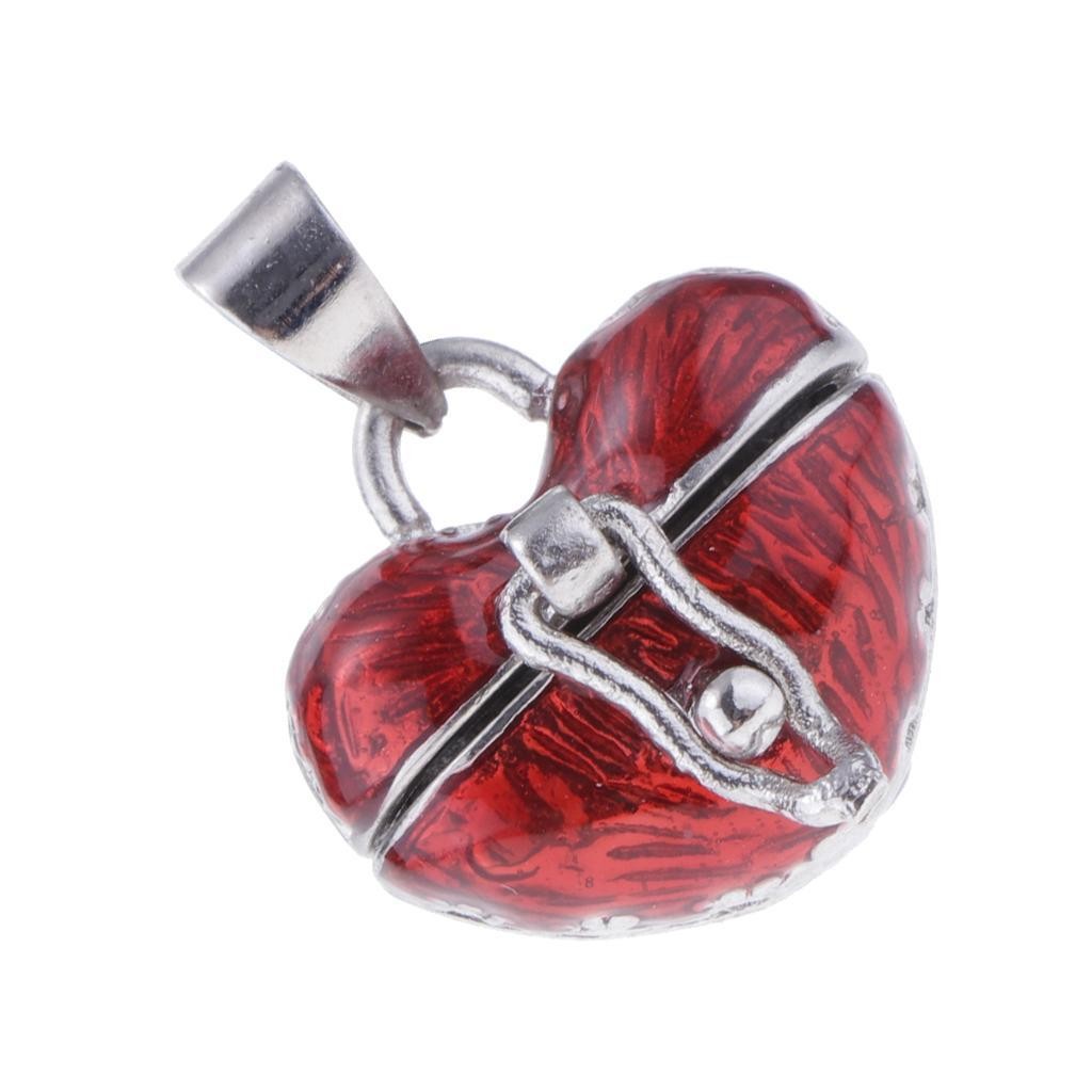 Locket Love Heart Enamel Cremation Keepsake Urn Pendant Ash Holder Purple