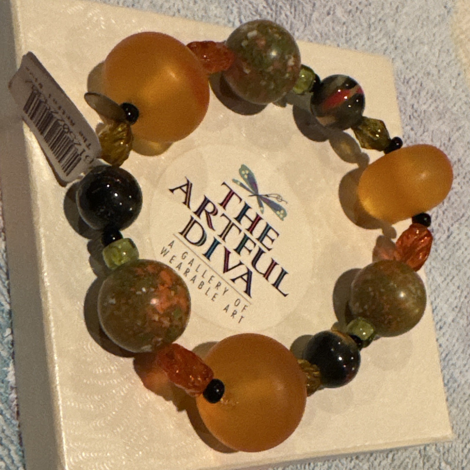 The Artful Diva Multicolor Round Glass Beaded Stretch Bracelet
