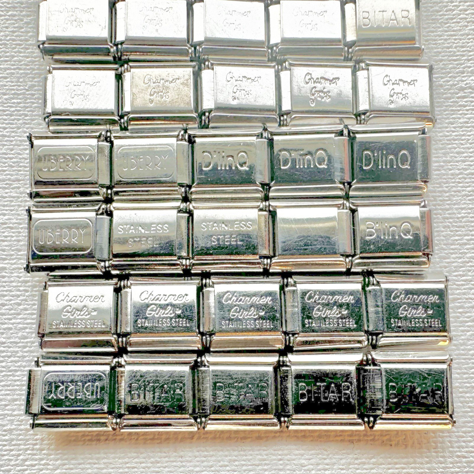50 Pieces ITALIAN CHARMS 9 MM lot #558 Wholesale New Old Stock NOS Link Pieces