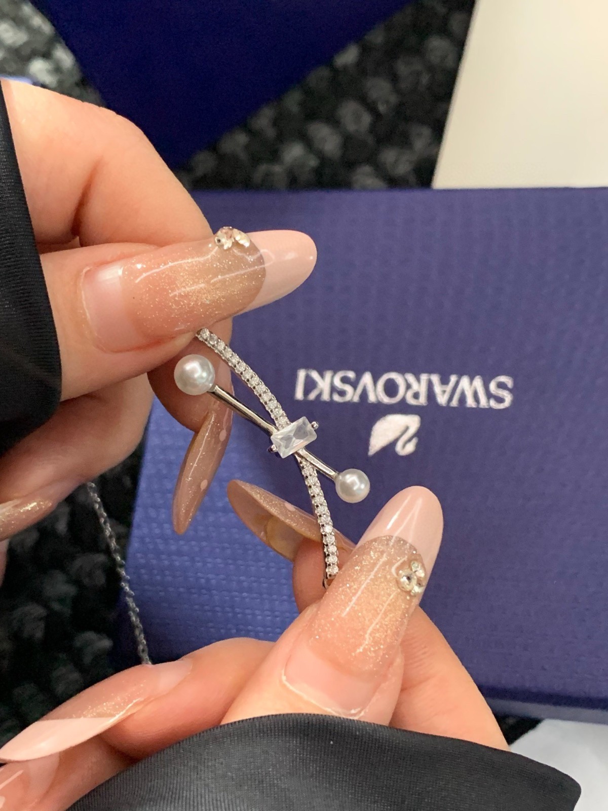 Swarovski Micro-pavé Tassel Pearl Necklace