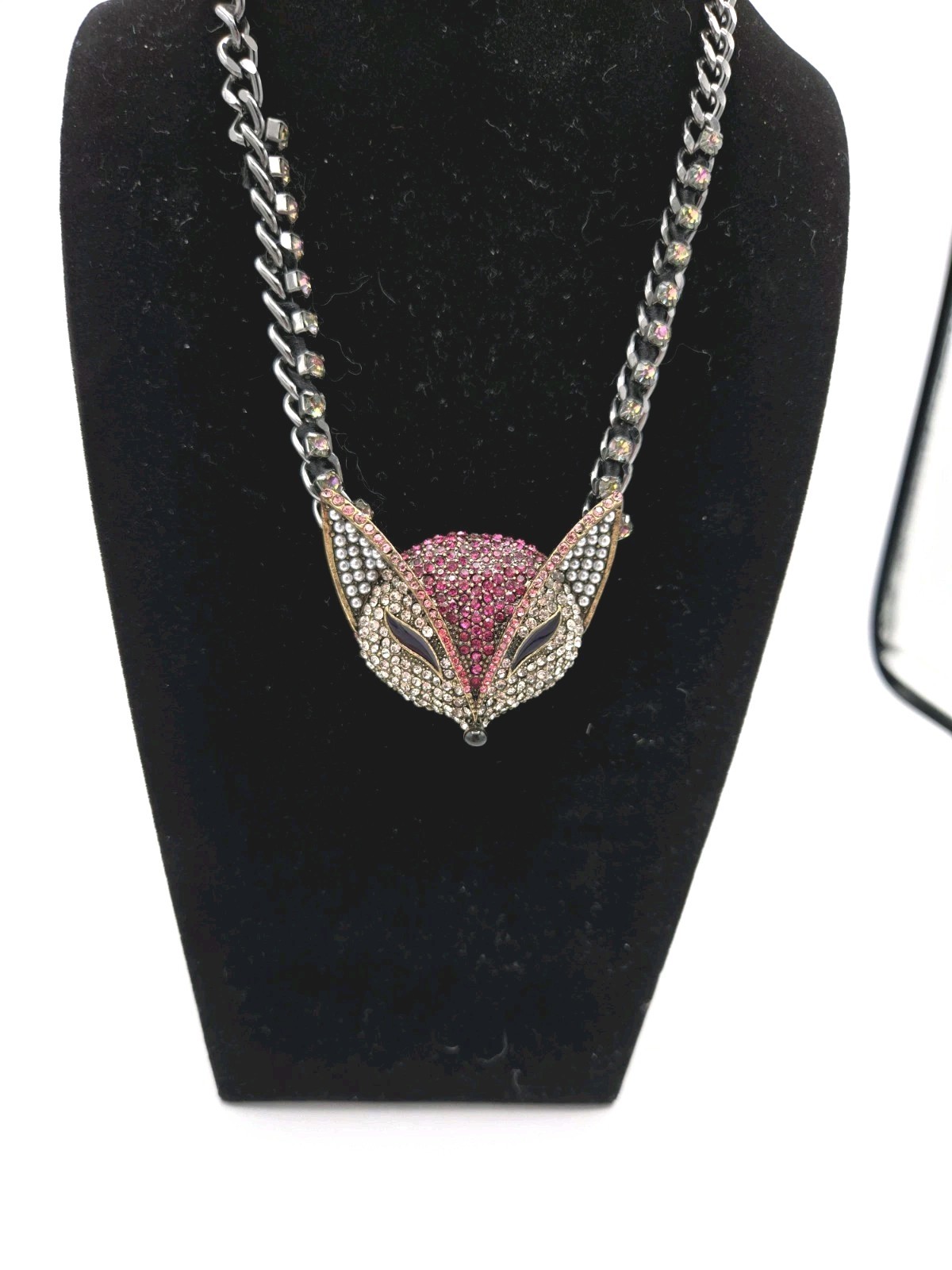 Betsy Johnson Fox Rhinestone Necklace & Earrings Petal To The Metal NWOT