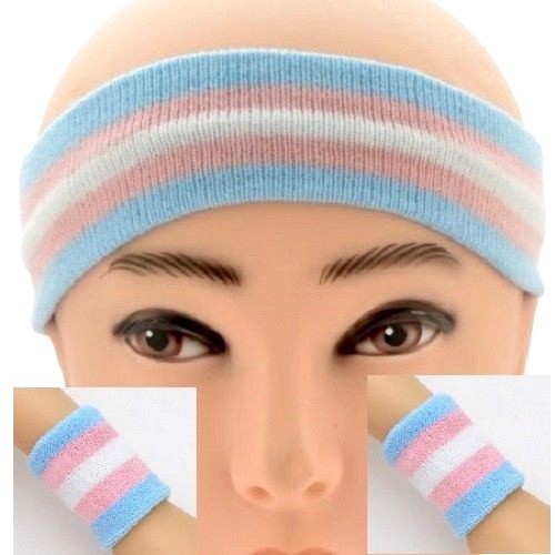 Transgender LGBT Gay Trans Pride Wrist Headband Band Sweat Loop Terry Wristband