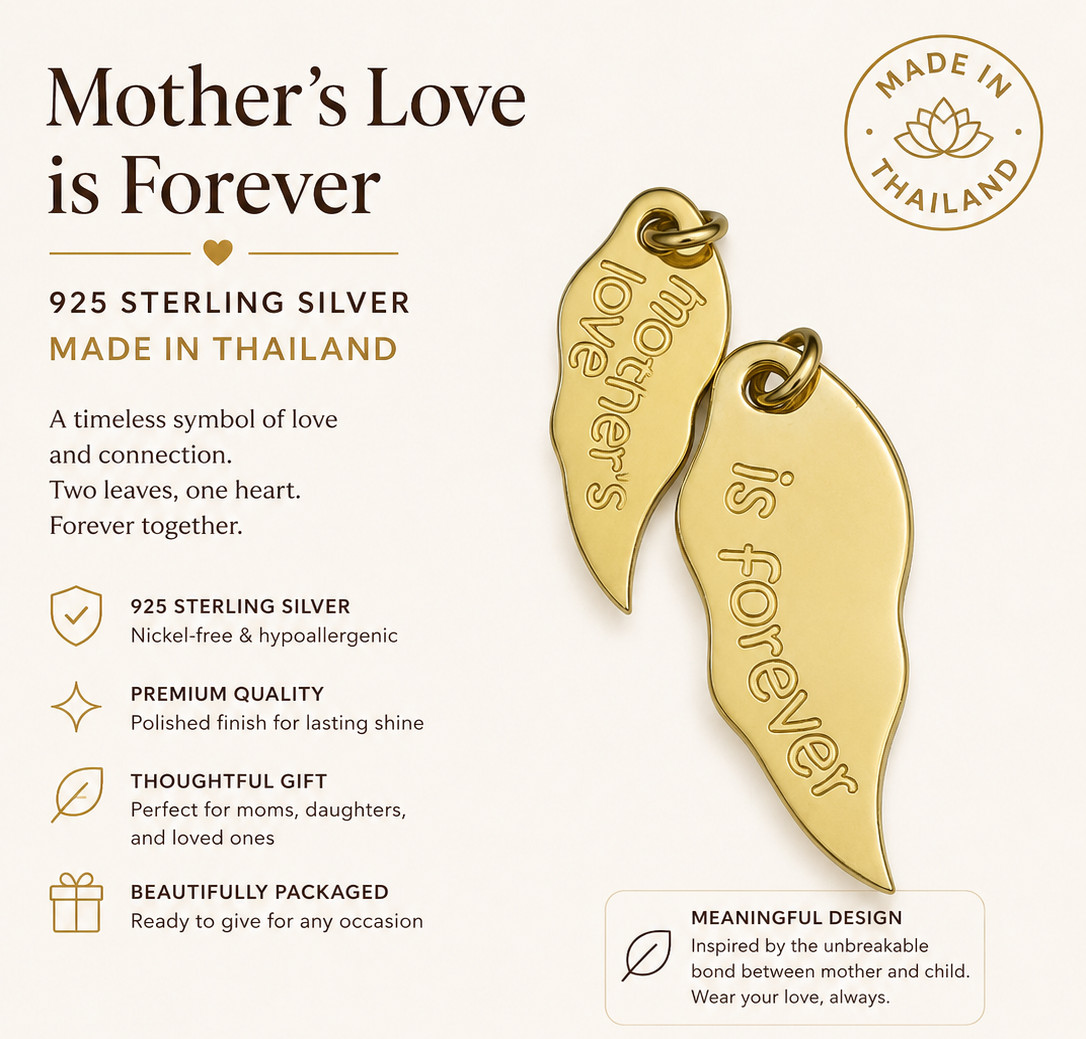 Fashion Jewelry 925 Sterling Silver Mother Daughter Leaf Pendant Thailand