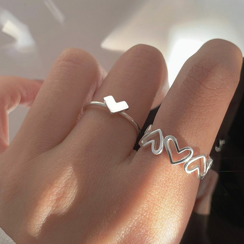 Hollow Love Couple Rings Open Index Finger Fashion Jewelry Ring Trend
