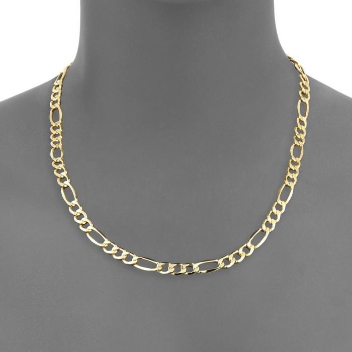 Genuine 18K Yellow Gold Filled 26″ 4 mm Wide Italian Figaro Chain Necklace G139G