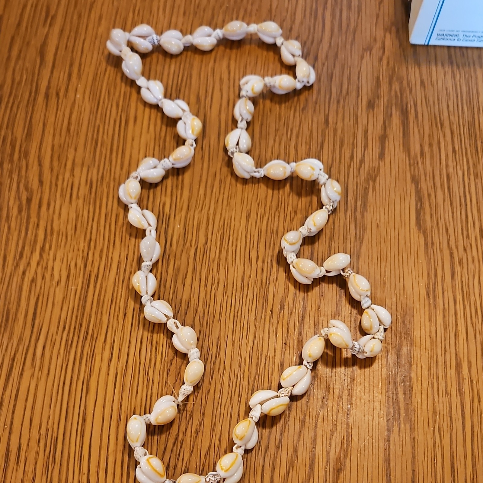 White Natural Shell Nugget Beaded Strand Necklace Ball/Bead Chain No Clasp