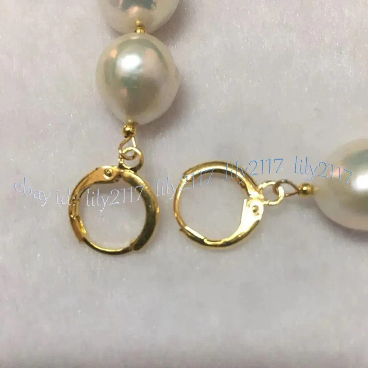 Huge 12-15mm Natural White South Sea Keshi Edison Baroque Pearl Dangle Earrings