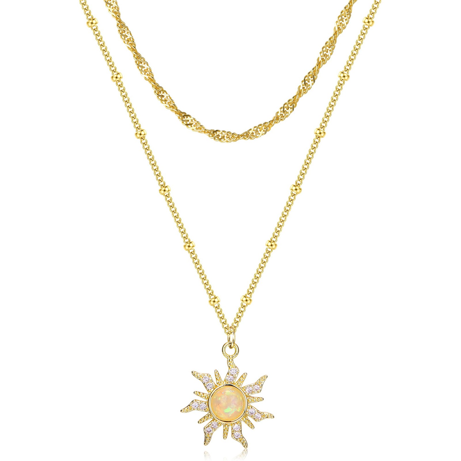 Dochais Layered Gold Chain Necklaces for Women Dainty Choker Charm Necklace S…