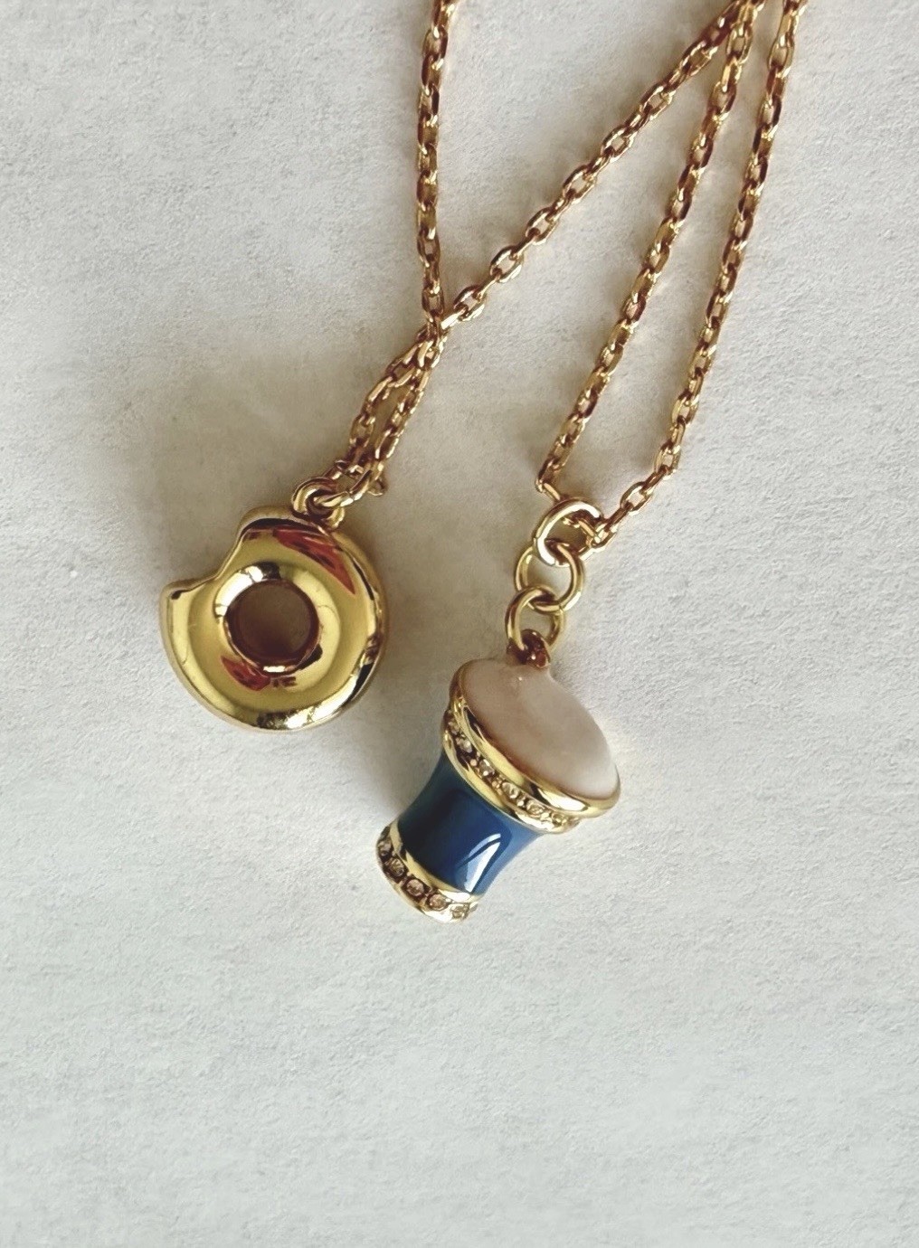NWT Kate Spade Coffee Break Donut And Coffee Cup Charm Pendant Necklace