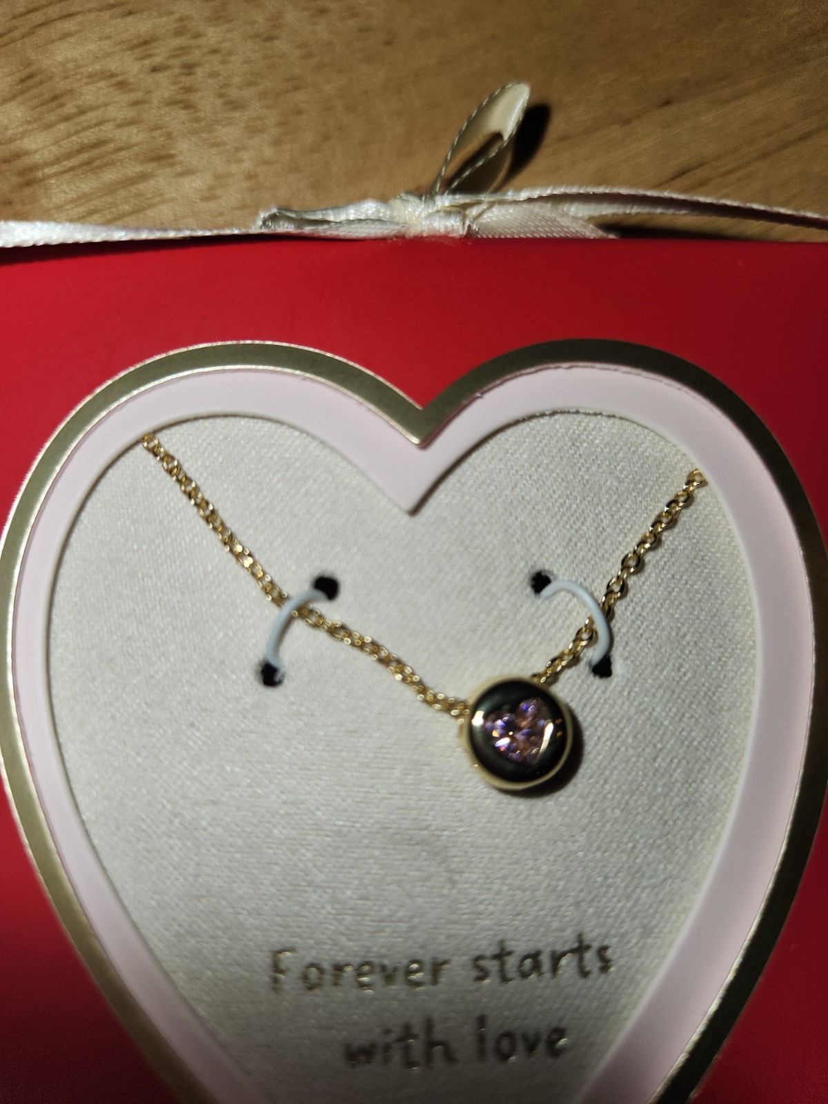 A New Day 14k Gold Dipped Cubic Zirconia Heart Necklace, 16in + 3in Extender