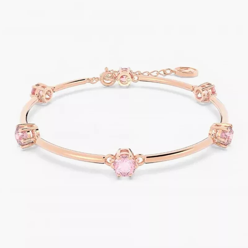 Swarovski Constella Pink Crystal Bracelet Rose Gold Tone Adjustable Gift