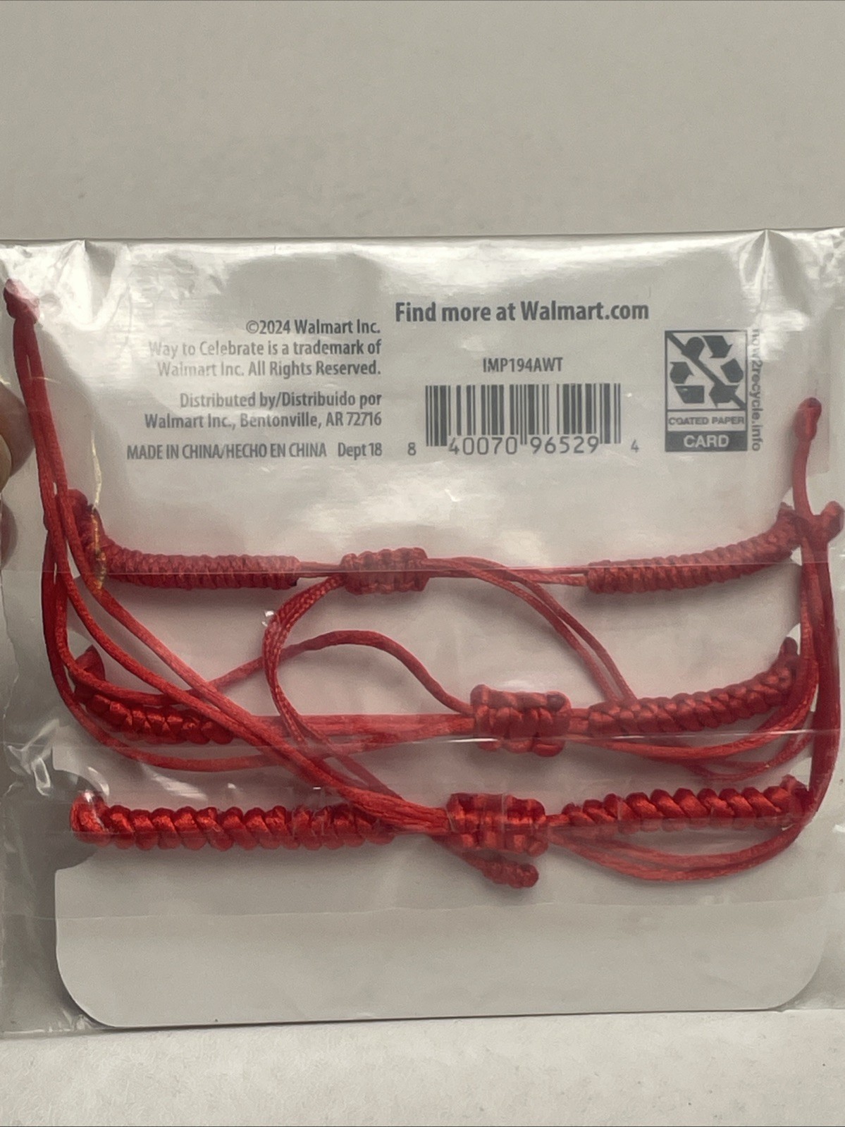 Lunar New Year Red Fabric Bracelet Set 3 Pieces